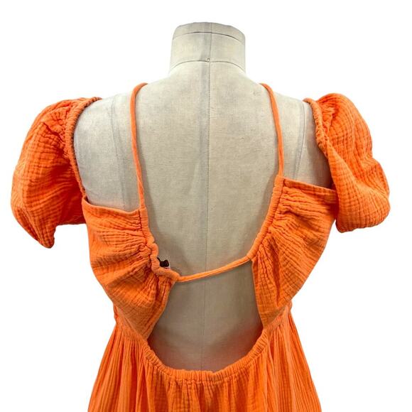 Emilia George Amelia Tiered Minidress Orange Maternity Size‎ Large - Picture 11 of 15